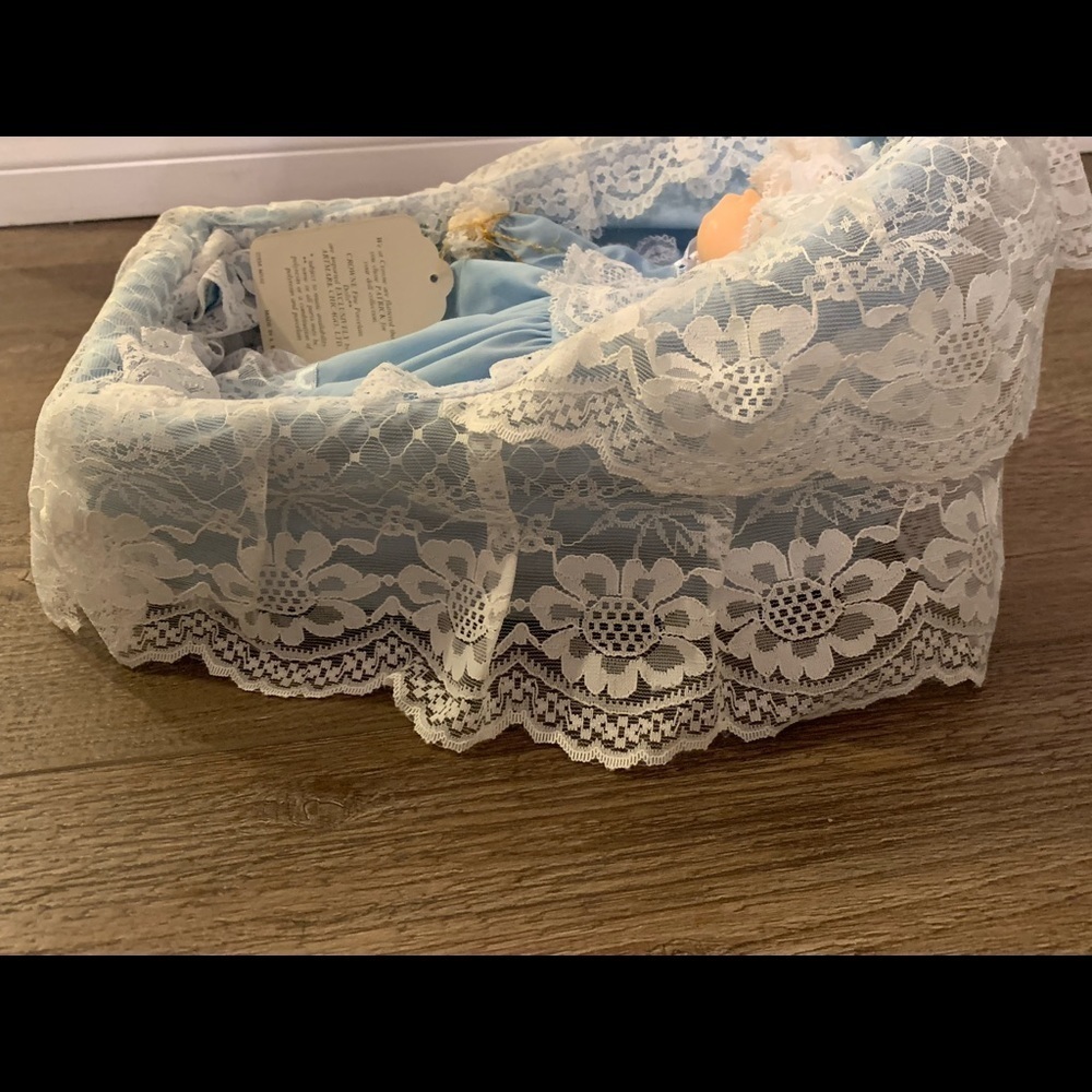 Blue Lace Baby Doll with Bonnet - Picture 7 of 12